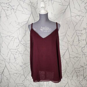 Torrid Burgundy Strappy Layered Chiffon Cami